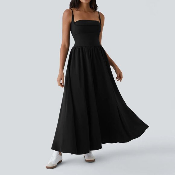 Halara Breezeful™ Maxi Slip Dress with Pockets – Black, Size M - Picture 1 of 3